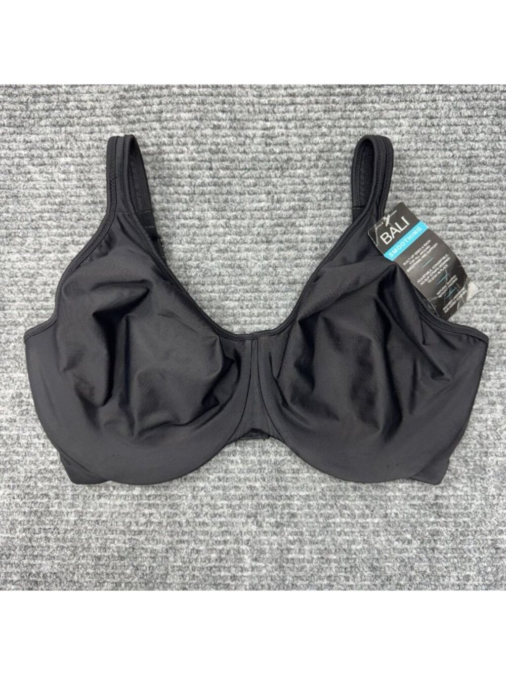 Bali Bra 36DDD Black Passion For Comfort Back Smoothing Underwire Full Coverage